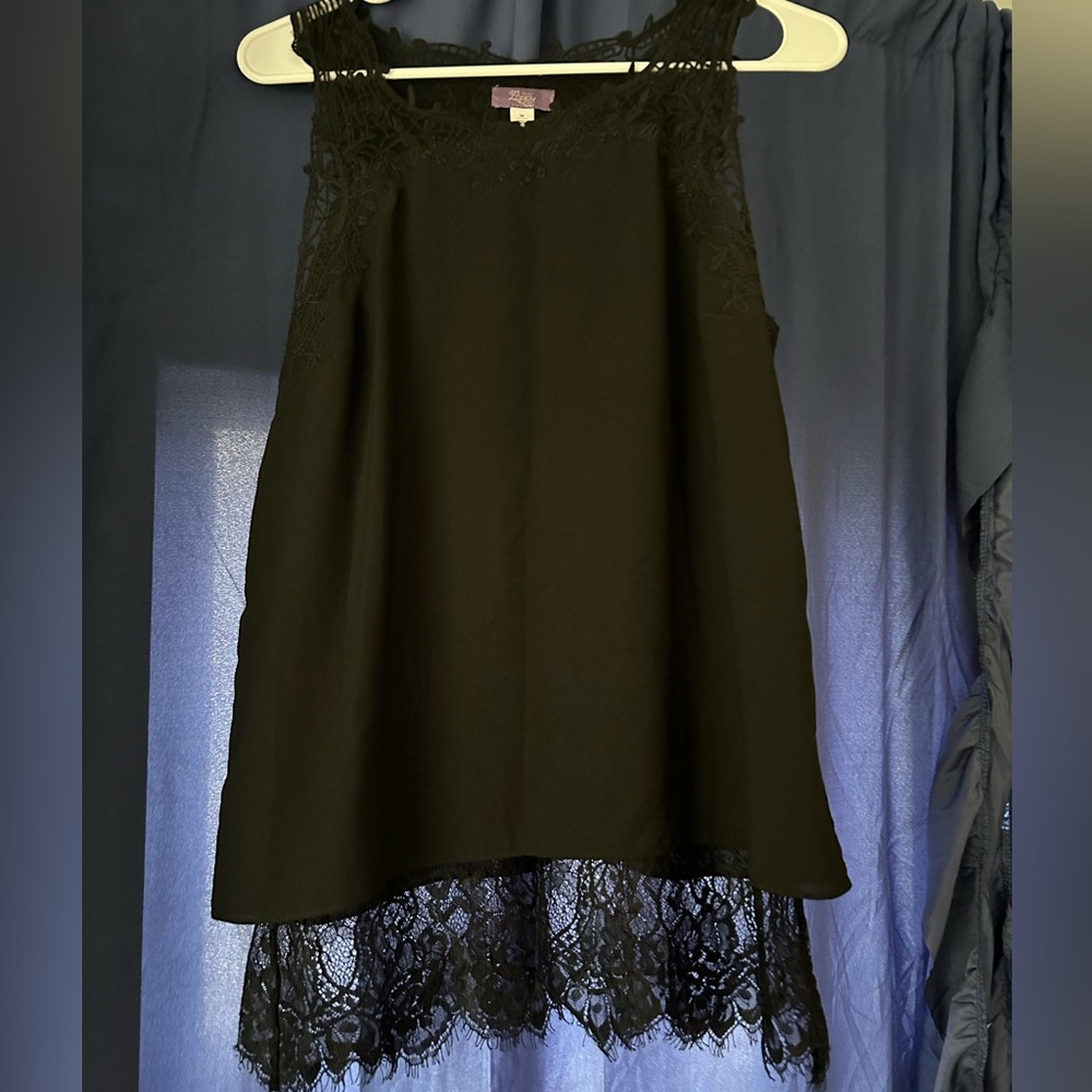 Brixon Ivy, Black Lace Tank, Size M